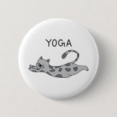 Yoga Cat Ronde Button 5,7 Cm (Voorkant)