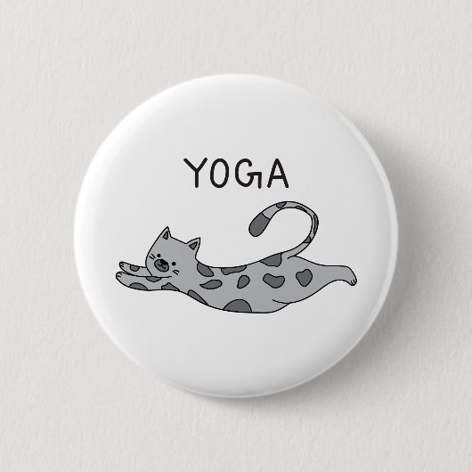 Yoga Cat Ronde Button 5,7 Cm (Voorkant)