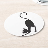 Yoga cat ronde kartonnen onderzetter (Gebogen)