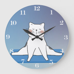 Yoga Cat Ronde Wandklok