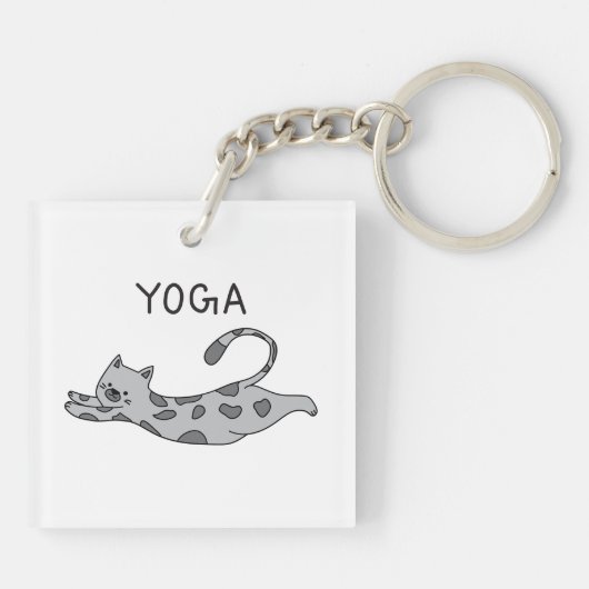 Yoga Cat Sleutelhanger (Achterkant)