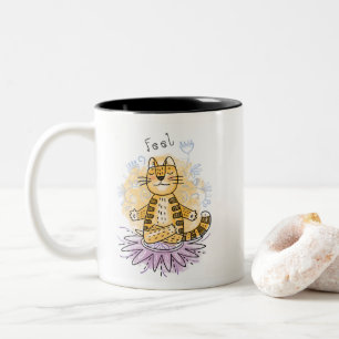 Yoga Cat Tweekleurige Koffiemok