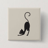 Yoga cat vierkante button 5,1 cm (Voorkant)