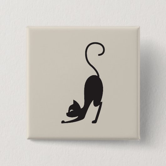 Yoga cat vierkante button 5,1 cm (Voorkant)