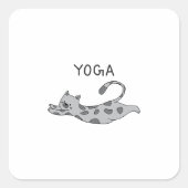 Yoga Cat Vierkante Sticker (Voorkant)
