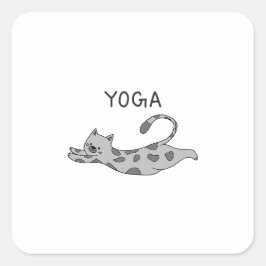 Yoga Cat Vierkante Sticker