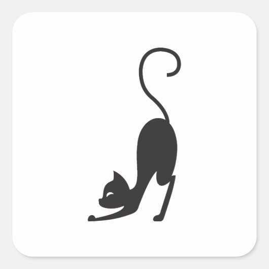 Yoga cat vierkante sticker (Voorkant)