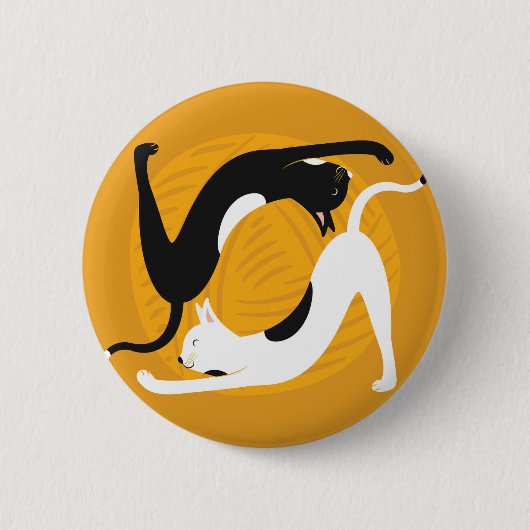 Yoga Cats Ronde Button 5,7 Cm (Voorkant)