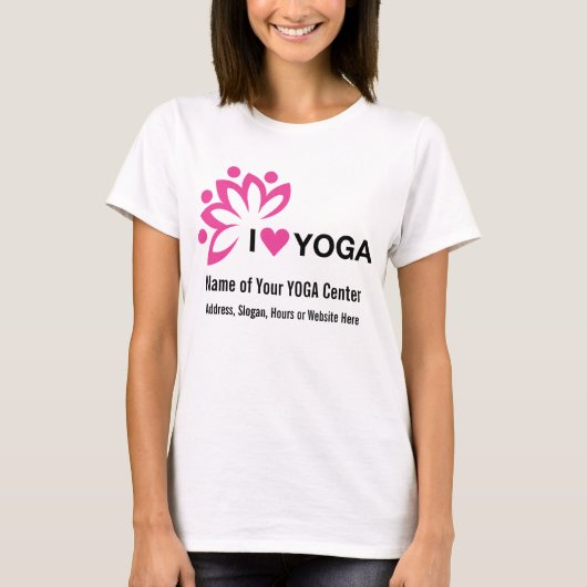 Yoga Center Voeg uw eigen tekst toe - Ontwerp op v T-shirt (Voorkant)