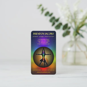 Yoga Chakras Masculine Pose Instructeur Docent Visitekaartje