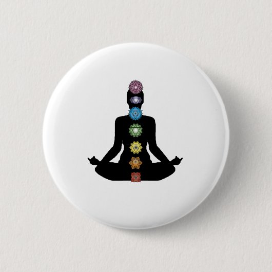 Yoga Chakras Ronde Button 5,7 Cm (Voorkant)