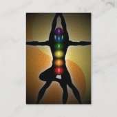 Yoga Chakra's Yin Yang Pose Leraar Grote Verticale Visitekaartje (Achterkant)