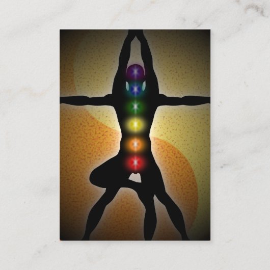 Yoga Chakra's Yin Yang Pose Leraar Grote Verticale Visitekaartje (Achterkant)