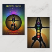Yoga Chakra's Yin Yang Pose Leraar Grote Verticale Visitekaartje (Voorkant / Achterkant)