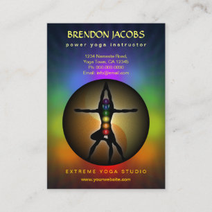 Yoga Chakra's Yin Yang Pose Leraar Grote Verticale Visitekaartje