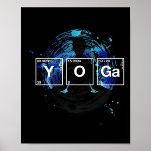 Yoga Chemie Periodiek Systeem Elementen Tafel Grap Poster