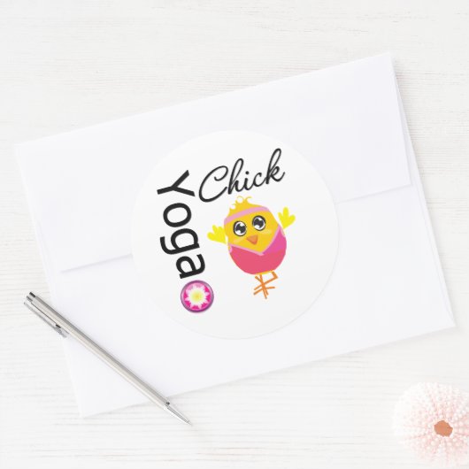 Yoga Chick Ronde Sticker (Envelop)