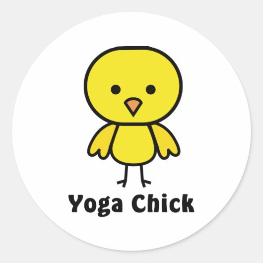 Yoga Chick Ronde Sticker (Voorkant)