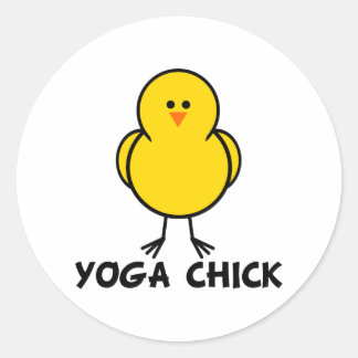 Yoga Chick Ronde Sticker