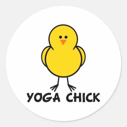 Yoga Chick Ronde Sticker (Voorkant)