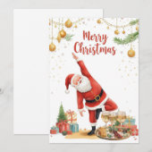 Yoga Christmas Santa Claus posing Yoga Holiday Feestdagenkaart (Voorkant / Achterkant)