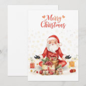 Yoga Christmas Santa Claus posing Yoga Holiday Feestdagenkaart (Voorkant / Achterkant)