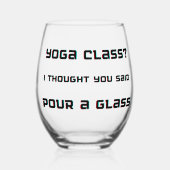 Yoga Class Giet een glas wijn glas (Voorkant)