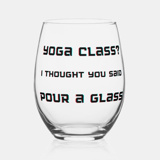 Yoga Class Giet een glas wijn glas (Voorkant)