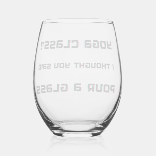 Yoga Class Giet een glas wijn glas (Achterkant)