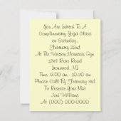 Yoga Class ~ Notice New Students Invitation Kaart (Achterkant)