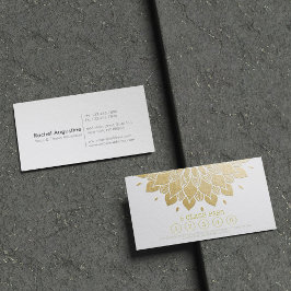 Yoga Class Pass White Gold Embossed Mandala Floral Klantenkaartje