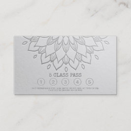 Yoga Class Pass White Silver Embaas Mandala Floral Klantenkaartje