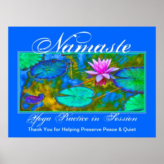 Yoga Class Please Keep Quiet Elegant Lotus Poster (Voorkant)