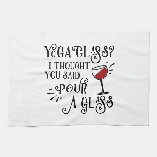 Yoga Class? Pour a Glass Theedoek (Horizontaal)