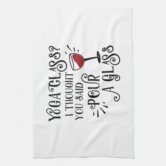 Yoga Class? Pour a Glass Theedoek (Verticaal)