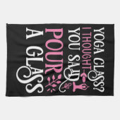 Yoga Class? Pour a Glass Theedoek (Horizontaal)