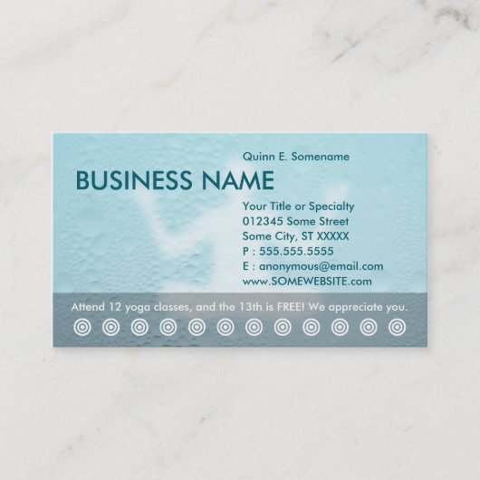 yoga class punch card klantenkaartje (Voorkant)