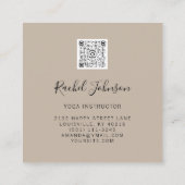 Yoga Classes School Instructor Beige Gold Vierkante Visitekaartje (Achterkant)
