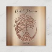 Yoga Classes School Instructor Holistic Qr Roos Vierkante Visitekaartje (Voorkant)