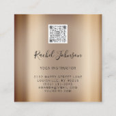 Yoga Classes School Instructor Holistic Qr Roos Vierkante Visitekaartje (Achterkant)