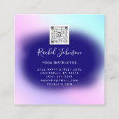 Yoga Classes School Instructor QR Heal Floral Vierkante Visitekaartje (Achterkant)