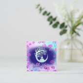 Yoga Classes School Instructor QR Heal Floral Vierkante Visitekaartje (Staand voorkant)