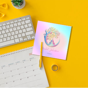 Yoga Classes School Instructor QR Heal Ombre Vierkante Visitekaartje