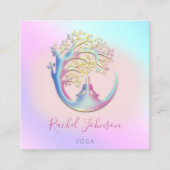 Yoga Classes School Instructor QR Heal Ombre Vierkante Visitekaartje (Voorkant)