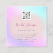 Yoga Classes School Instructor QR Heal Ombre Vierkante Visitekaartje (Achterkant)