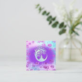 Yoga Classes School Instructor QR Heal Paars Vierkante Visitekaartje (Staand voorkant)