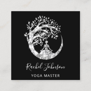 Yoga Classes School Instructor QR Spark Gray Vierkante Visitekaartje