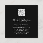 Yoga Classes School Instructor QR Spark Gray Vierkante Visitekaartje (Achterkant)