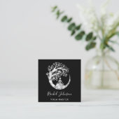 Yoga Classes School Instructor QR Spark Gray Vierkante Visitekaartje (Staand voorkant)