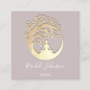 Yoga Classes School Logo Instructor QR Roos Vierkante Visitekaartje